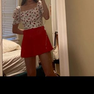 1960s vintage red mini skirt